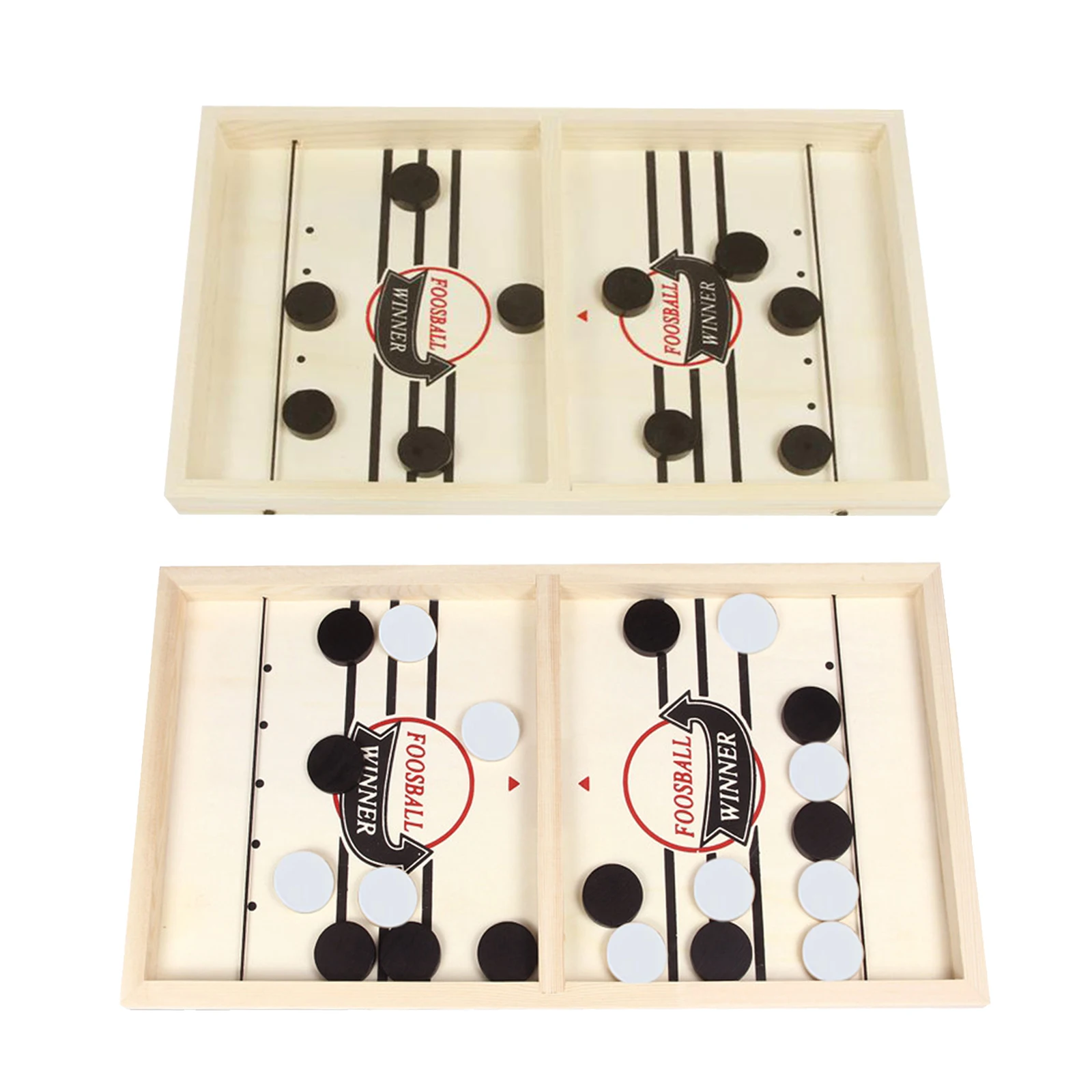Wooden Fast Sling Puck Game Paced Sling Board Game Winner Hockey Board Toys Small