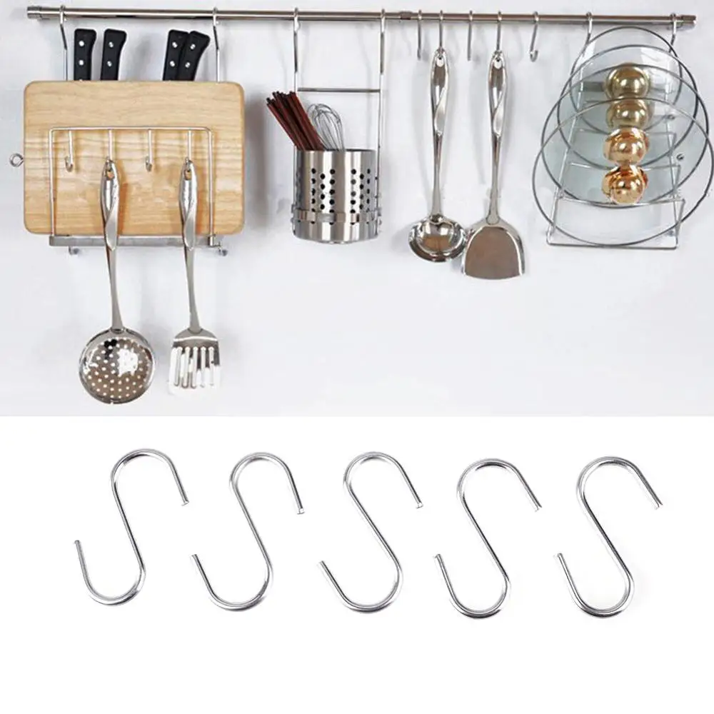

10pcs S Shaped Hooks Kitchen Hanging Hanger Storage Holders Organizer Household Home Essential Clothes Storage Rack Tool