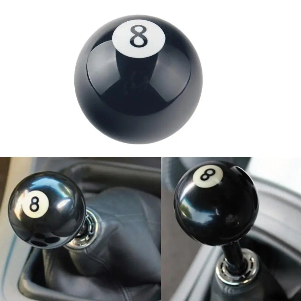 

New M12*1.25 Threaded 8 Ball Billiard Car Gear Head Shift Knob Cover Gear Shift Handle Ball Collars