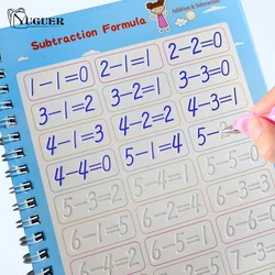 Cahier d'exercices 3D pour enfants, cahier d'exercices éducatifs réutilisables pour la calligraphie numérique, apprentissage de l'arithmétique, écriture de maths pour enfants 