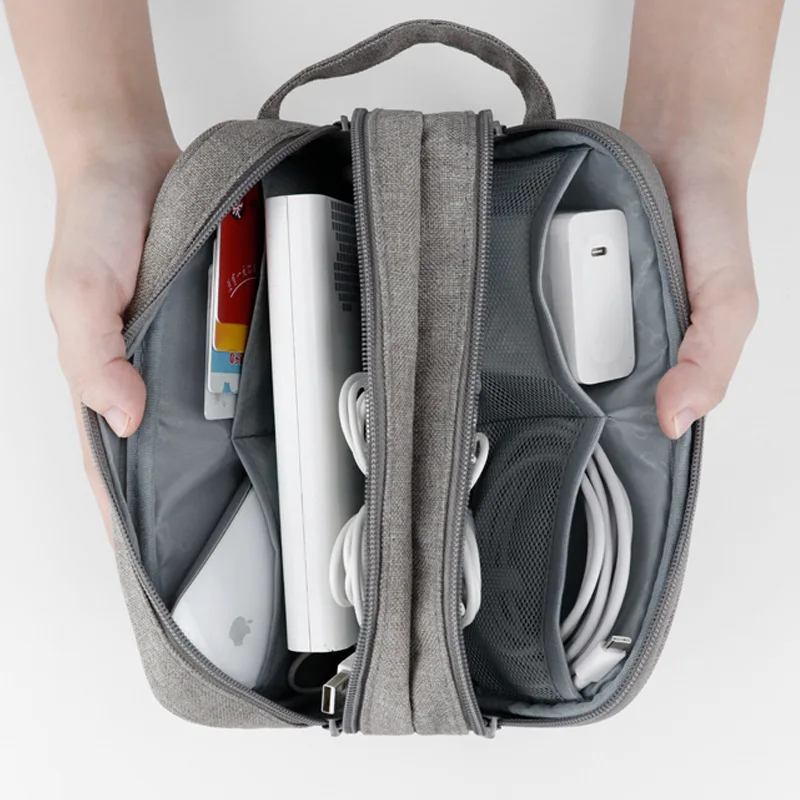 Portable Cable Organizer Bag Business Travel U Disk Storage Bag Digital USB Gadgets Charger Battery Zipper Case For Headphones