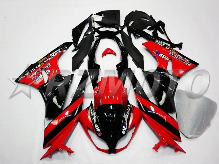 Литья под давлением ABS обтекатель комплект подходит для Kawasaki ZX6R 2009 2010 2011 2012 Обтекатели ZX-6R 09, 10, 11, 12, ниндзя 636 красного и черного цвета, бело-серые