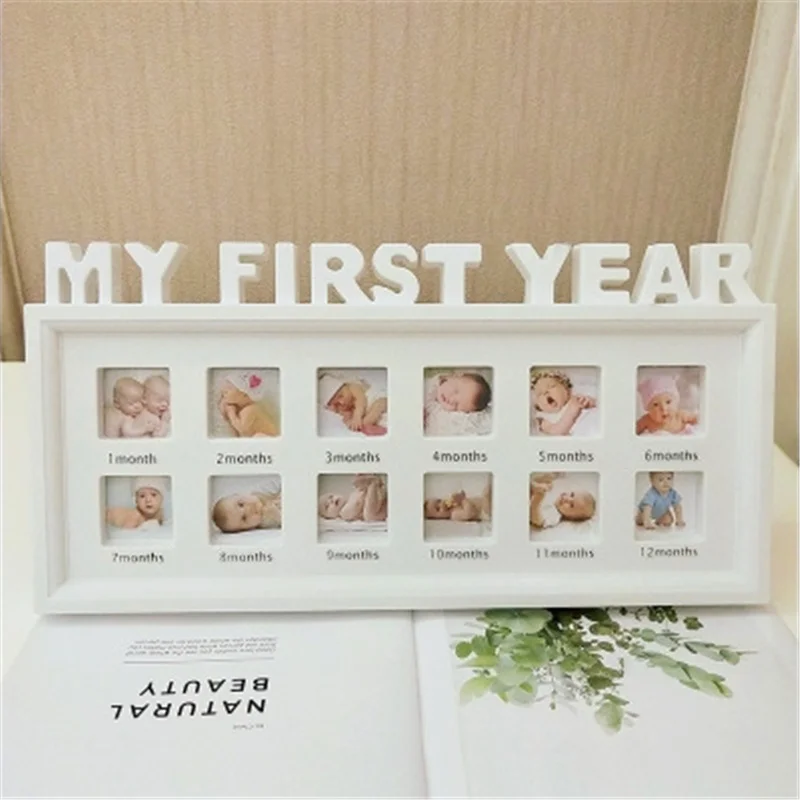 Креативные "Мой первый год", сувениры, сделай сам, 0-12 месяцев, для малышей, память для детей, растущая память, Подарочный дисплей, пластиковая фоторамка