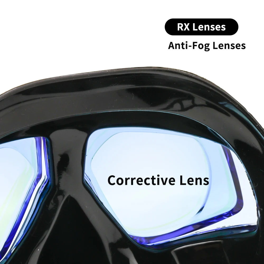 Rx Orvosi előírás Helyreigazító nyilatkozat Optikai búvárkodás fogas készlet hyperopia Rövidlátás Tuba állítsa Kiszáradt felső Légzőkészülék maska Széleskörű Látás anti-fog UV400