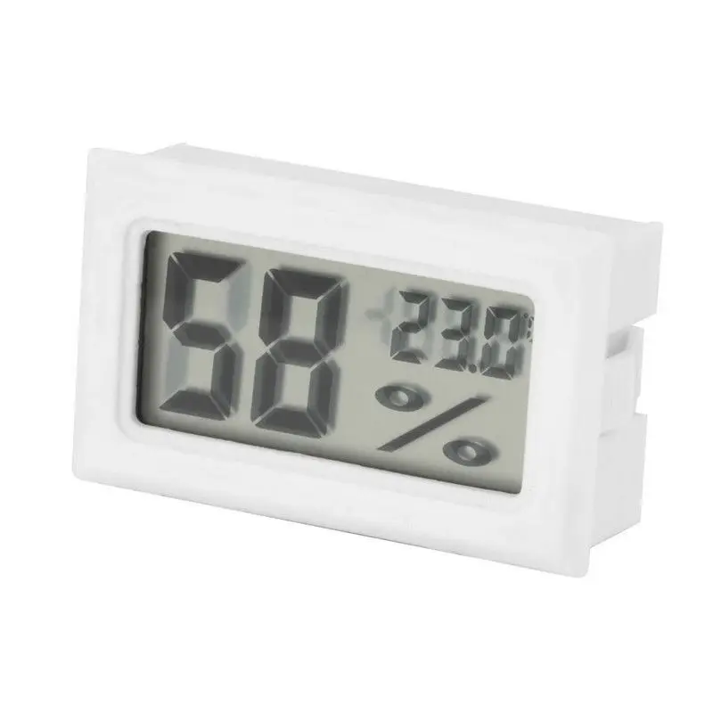 Мини цифровой ЖК-дисплей Крытый удобный датчик температуры измеритель влажности термометр гигрометр датчик - Цвет: Белый