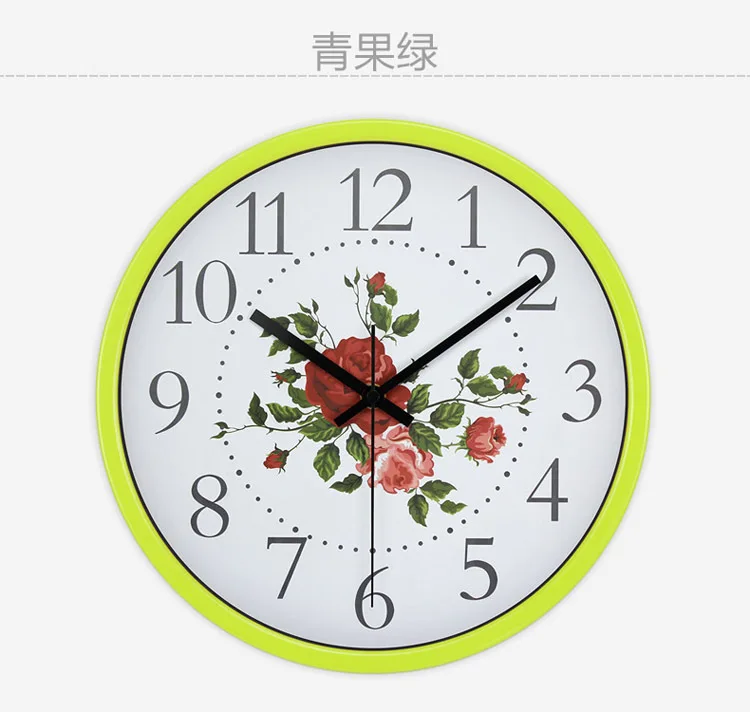 Sweep Suzuki Mute Hotel Electronic Clock-Style Pastoral Style Living Room Wall Clock Metal Candy-Colored Office Clock