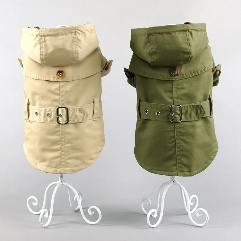 

Spring Autumn Dog Jacket Cotton Quality Pet Trench Coat Clothes for Pet