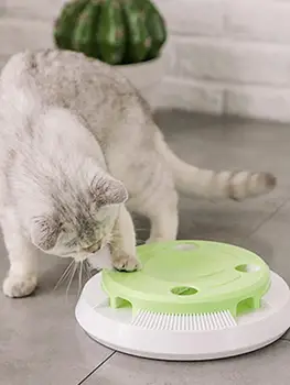 

Rotating Electric Funny Cat Tray Electric Cat Toys Rotating Interactive Fun Turntable Retractable Cat Toy Accessories