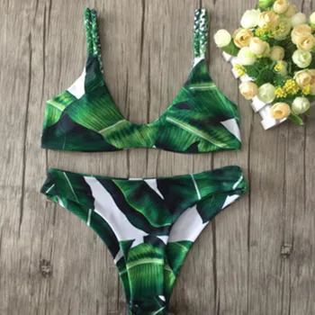 

Women Push-Up Bikini Set 2020 Tankini Green Swimwear Women Swimsuit Bathing Suit Brazilian Bikinis maillot de bain femme