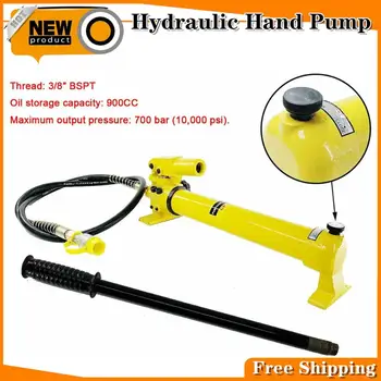 

CP-700 2-Speed 900CC High Pressure Hand Operated Pump Hydraulic Manual Pump Power Pack Hose Coupler 700 bar with Pressure Gauge