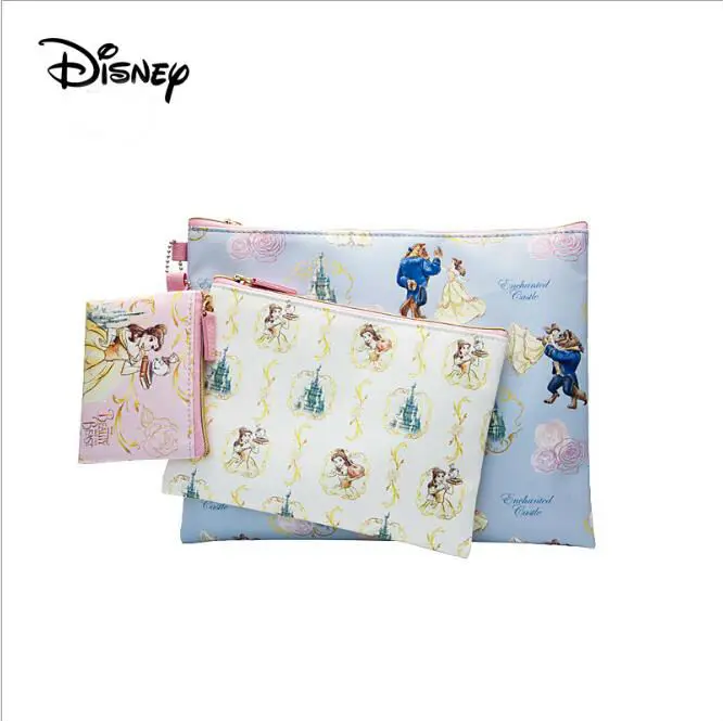 

3pcs/set Genuine Disney Beauty and The Beast Fashion Mommy Bag Multi-function Women Bag Wallet Purse Bag For Girls Birthday toy