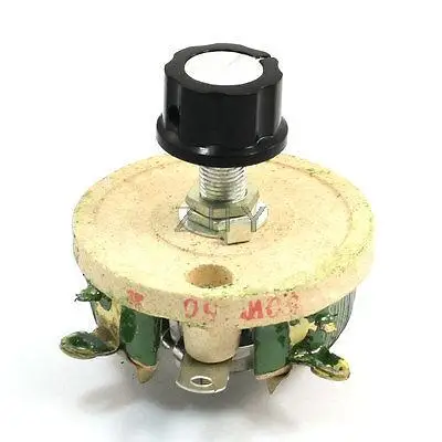 

Single Turn Resistor 50W 50 Ohm Adjustable Taper Ceramic Disk Rheostat