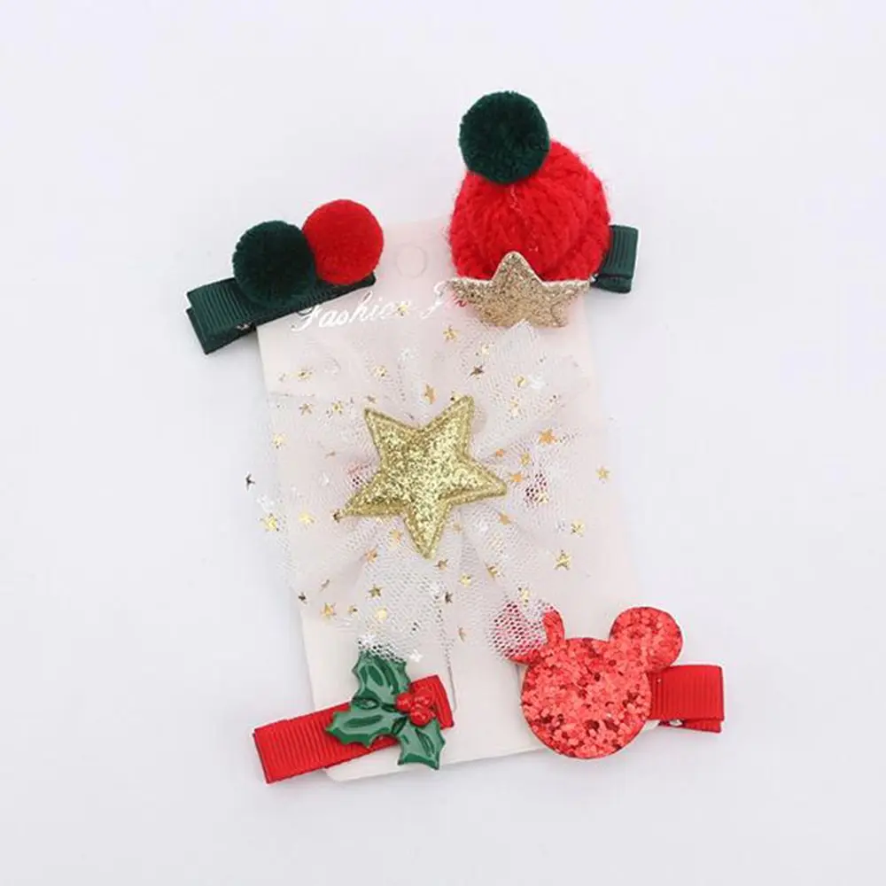 5 шт./компл. корейская детская Заколки для волос аксессуары для волос на Рождество для девочек в Виде Короны Тиара заколка заколки подарки Мода Горячая Распродажа - Цвет: Star yarn