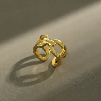 

SHANICE Cool Punk 100% Real 925 Sterling Silver Open Ring Chain Rings For Women infinity Rings Personalized Gifts Unique Design