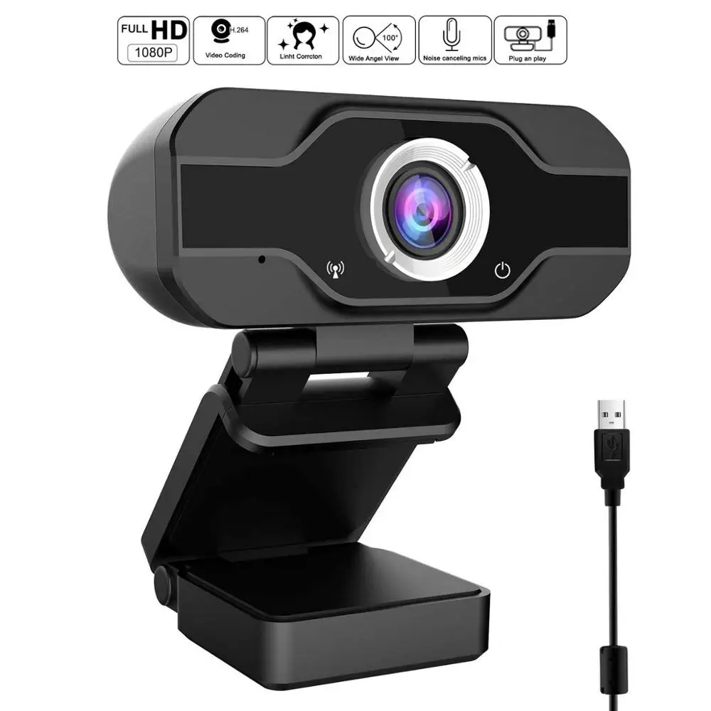 

Webcam 1080P HD Web Camera with Built-in HD Microphone USB Plug Play Web Cam Widescreen Video 12 million pixels True Color Image