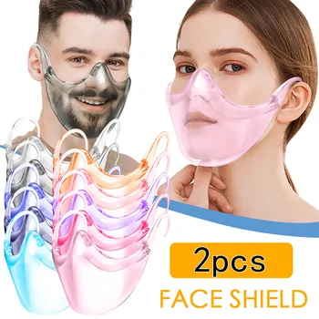 

2PC Adult Fashion Durable Mask Face Combine Plastic Reusable Clear Face Mask Shield маска от вируса masque tissu mascara para
