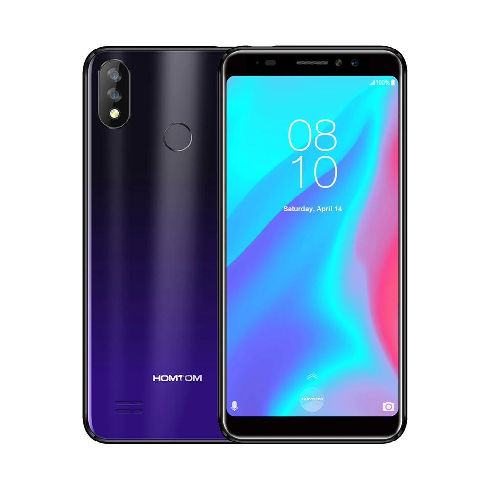 HOMTOM C8 5,5 дюймов 18:9 полный Дисплей Android 8,1 2 ГБ+ 16 Гб 13MP 3000 мА/ч, отпечаток лица разблокирован смартфон 4G - Цвет: Черный