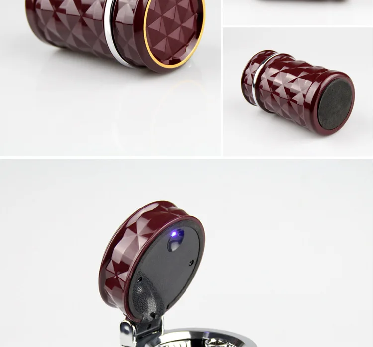 Car Diamond Split Surface Automobile Ashtray Car Ashtray with LED Light Car Ashtray