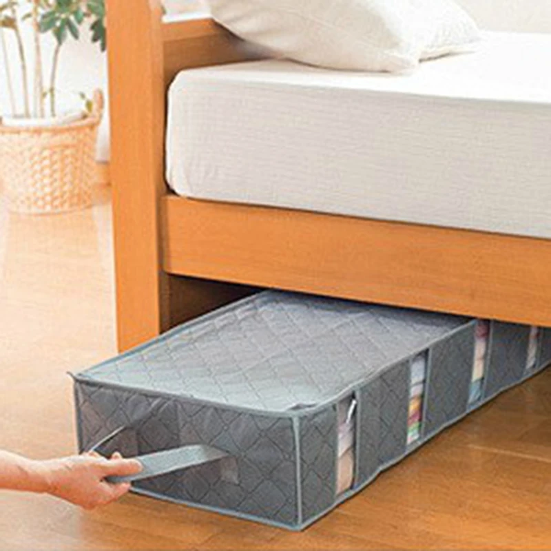 Под кровать хранения пододеяльник подушка Одежда Органайзер сумка Контейнер Органайзер использовать бамбуковое волокно