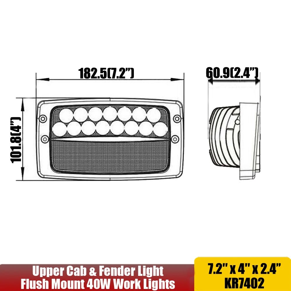 3713134M91 12V 24V Upper Cab Light Fits Massey Ferguson 8210, 8220  