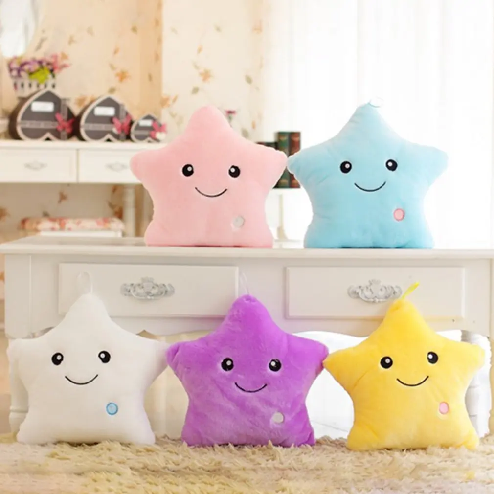 Plush Light Toys Luminous Pillow Star Cushion Colorful Glowing Pillow Plush Doll Led Light Toys Gift For Girl Kids