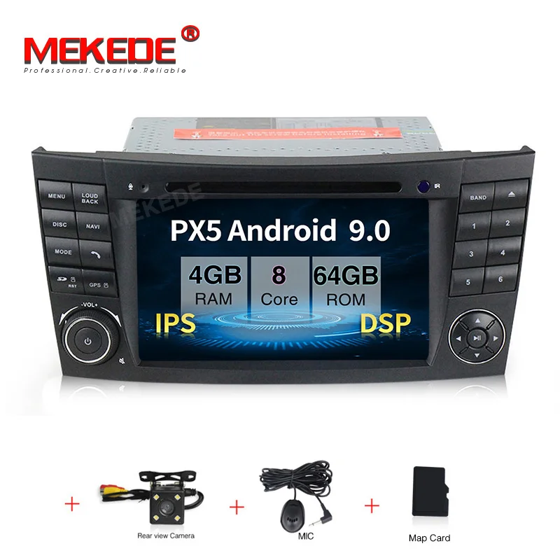 64G DVD CAMERA MEKEDE Android 9,0 ips DSP сенсорный автомобильный dvd-плеер с экраном для Mercedes Benz E-Class W211 E200 E220 E300 E350 четырехъядерный Wifi радио - Цвет: 64G DVD CAMERA