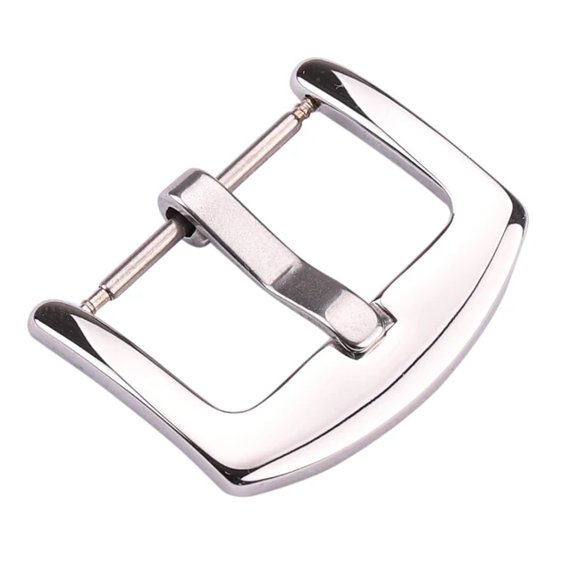 Metal Watch Band Buckle 16 18 20 22 24mm Men Watchband Strap Silver Black Gold Stainless Steel Clasp Accessories Silver polished