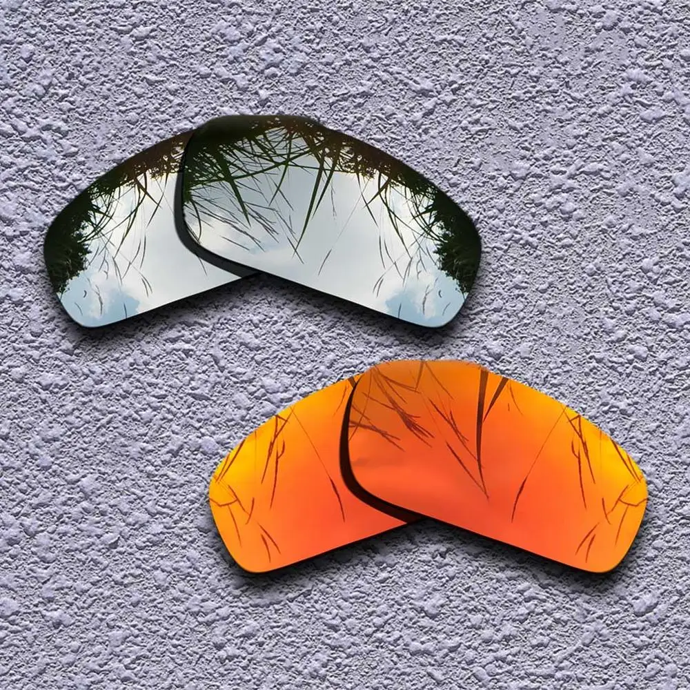 Silver-Fire Red 2 Pairs Polarized Replacement Lenses for Oakley Monster Pup Sunglasses- Multiple Choices - Цвет линз: Silver-Fire Red