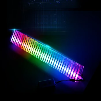 

50CM Acrylic Cube Audio Light Wireless Control LED Music Spectrum Analyzer USB Science Display Teaching Hobby Training