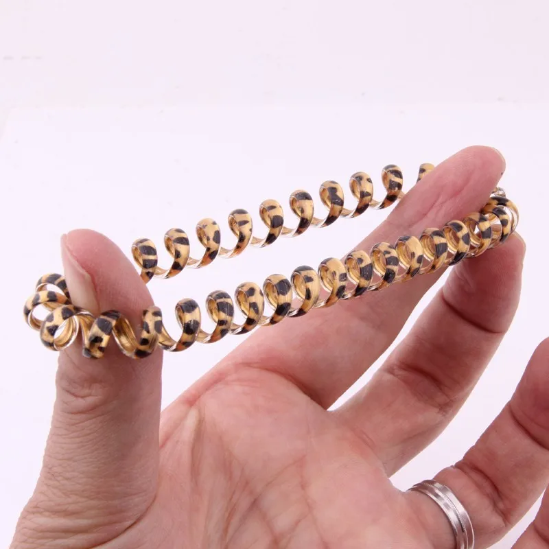 

Leopard Silicone Rubber Bands For Women High Elasticity Spring Elastic Hair Bands For Girls Telephone Line Hair Rope Accessories