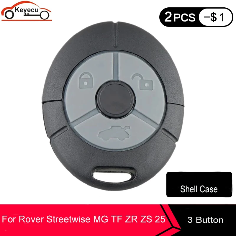 Reemplazo KEYECU Fob para mando a distancia de coche, funda de 3 botones para Rover Streetwise MG TF ZR ZS 25 45 2003 2004 2005