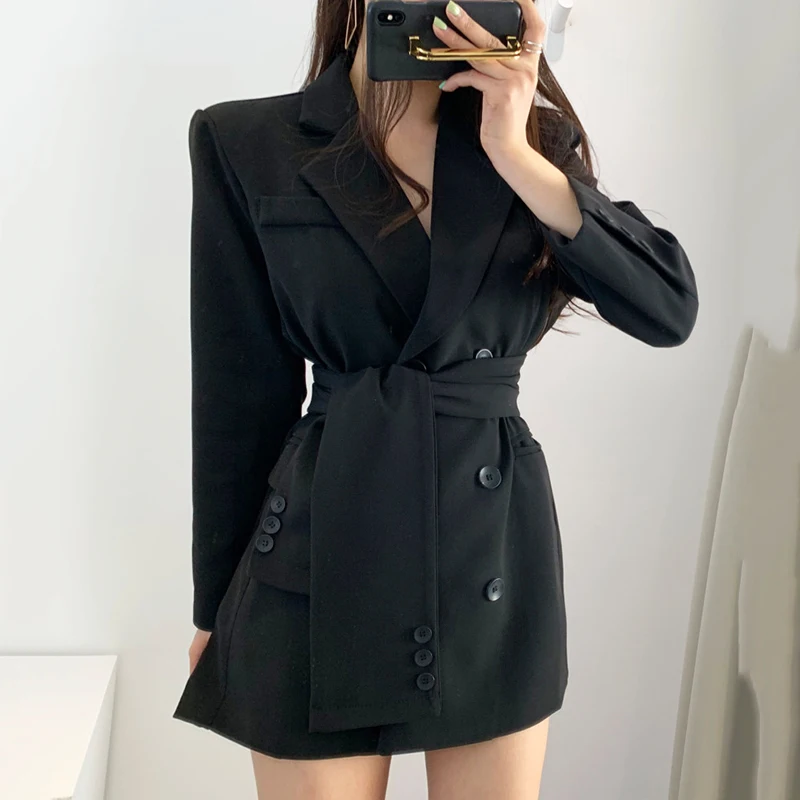 SuperAen Осень корейский стиль костюм куртки женские новые двубортные Женские куртки тонкая женская одежда с длинными рукавами