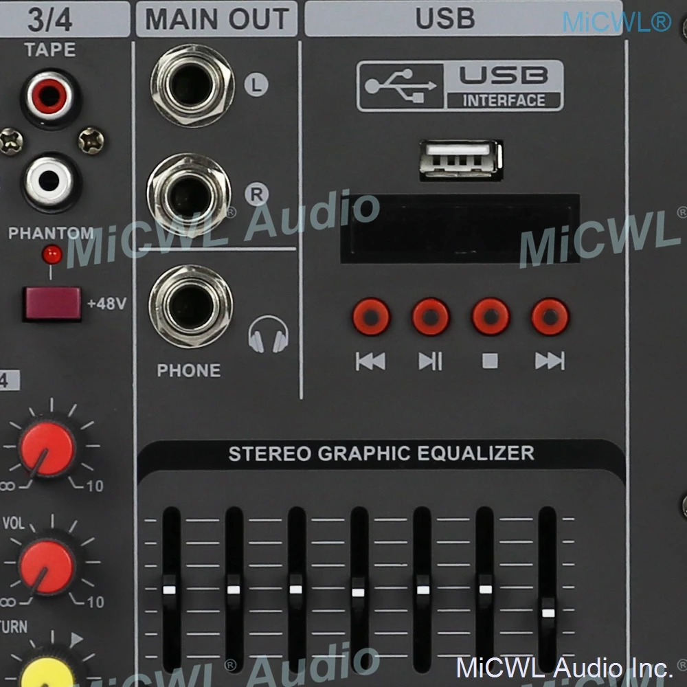 400W Power Amplifier 4 Channel Mixer Stereo Sound