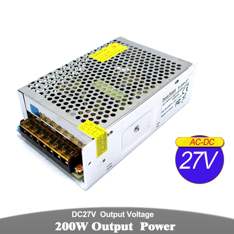 

200W 7.4A dc27v Switching Power Supply Driver Transformers AC 100-240V Input to DC 27V SMPS for CCTV camera Stpper CNC