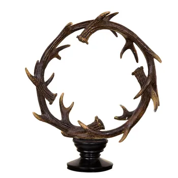 

European Abstracted Deer Head Loop Figurine Miniature Model Modern Art Figurine Ornament Home Decoration Accessories Room Decor