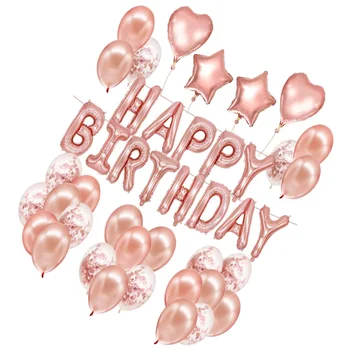 

1 Set Happy Birthday Balloons Useful Delicate Durable Room Layout Favor Party Decor Home Ornament for Party