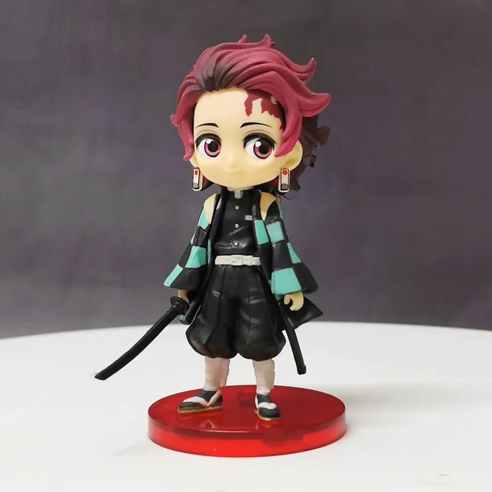 Черный Аниме Фигурка модель демон убийца Kimetsu No Yaiba Q Posket Kamado Tanjirou Kamado Nezuko Agatsuma Zenitsu Фигурки игрушки - Цвет: Черный