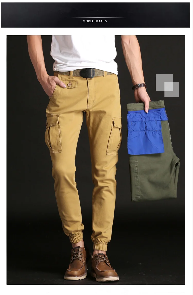 free shipping autumn overalls tide brand men's harem pants military beam feet baggy tactical casual pants men's cargo pants