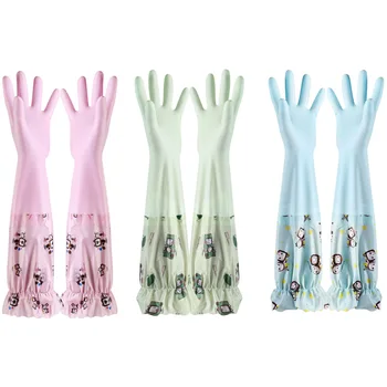 

Kitchen Dishwashing Waterproof Translucent Latex Gloves Scrubbing Dishwashing Cleaning Design Gants Latex Mittens Kitchen Ec50st