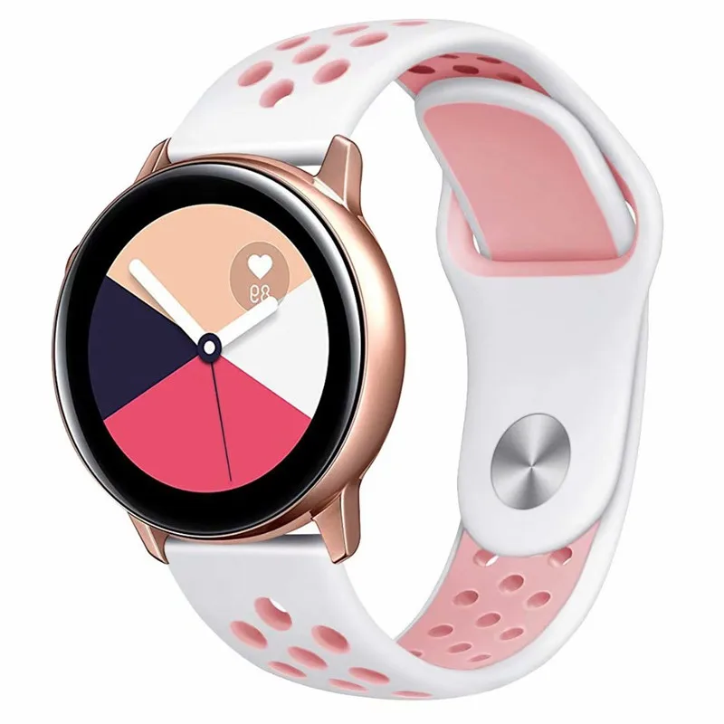 22 мм 20 мм спортивный ремешок для samsung gear Sport S2 S3 Galaxy Watch Active 42 мм 46 мм силиконовый ремешок для Huami Pebble Time huawei gt 2