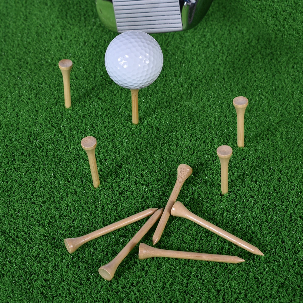 

50/100Pcs Golf Tees Bamboo 83mm 70mm Unbreakable Tee Golf Training Swing Practice Accessories Less Friction Stronger 4 Size Bulk
