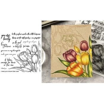

Early Tulip Bouquet Clear Stamps For DIY Scrapbooking Handcraft Paper Cards Transparent Stempels Silicone Seal New 2020 Stamp