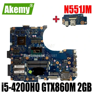 

send board+ N551JM Motherboard For Asus N551JQ G551J N551J Laptop motherboard G551JM Mainboard i5-4200HQ GTX860M