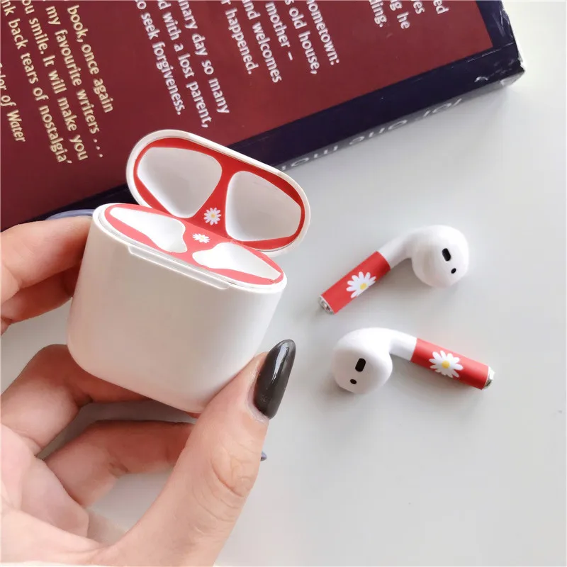 Милый защитный чехол, наклейка s для Airpods, чехол, защита от пыли, наклейка, внутренняя крышка, наклейка s, пленка для Apple Air Pods 1/2