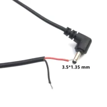  1pcs DC 3.5*1.35mm  power plug 90 degree elbow single male 3A 0.3MM2 3.5*1.35mm all copper wire cable 30cm 