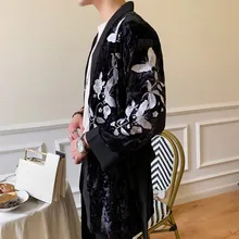 Осенняя верхняя одежда года, пальто Abrigo Largo Hombre, модная повседневная куртка в стиле хип-хоп, мужской Тренч с тяжелой вышивкой, уличная одежда