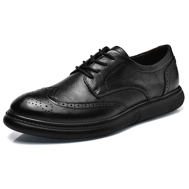 large size mens casual business office formal dresses carving bullock cow leather shoes black brogue shoe zapatos sneakers man | Обувь