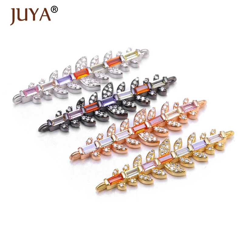JUYA 6 стилей выбор Красочные Роскошные радужные круглые/длинные бар форма Кристалл Шарм Разъемы для женщин девочек DIY ювелирные изделия