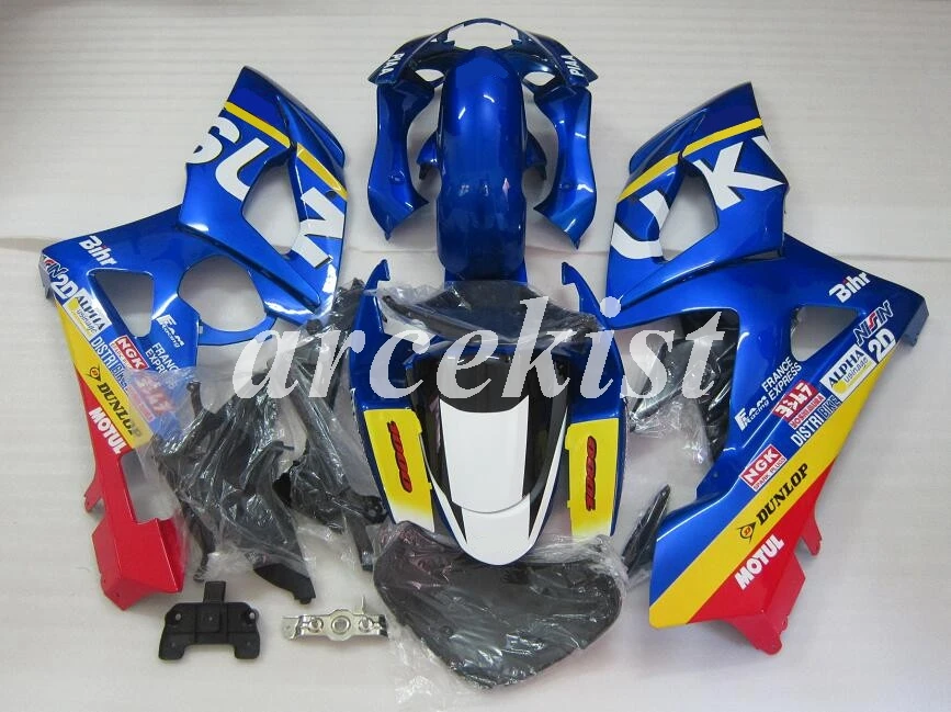 ABS пластик Полный обтекатели комплект подходит для Suzuki GSXR1000 K5 2005 2006 GSXR-1000 05 06 пользовательские холодный синий добавить крышка бака