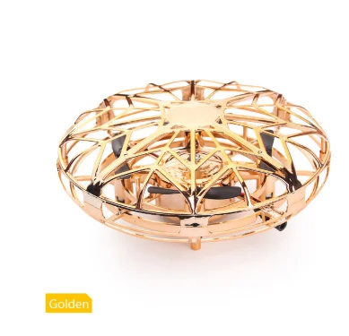 gold Мини летающий НЛО RC droneFlayaball индукционный Квадрокоптер Дрон детские игрушки Infraed ручной вертолет анти-столкновения самолета - Цвет: gold